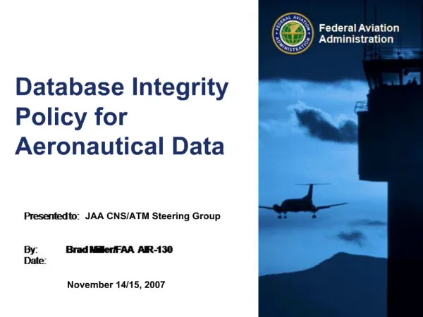 Database Integrity Policy for Aeronautical Data