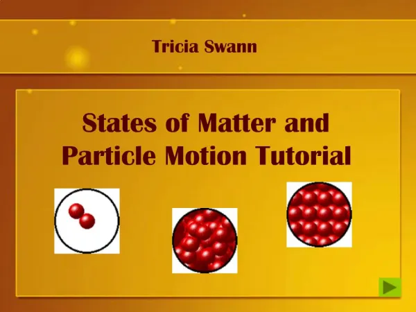 States of Matter and Particle Motion Tutorial
