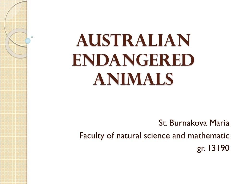 australian endangered animals