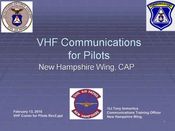 VHF Communications for Pilots