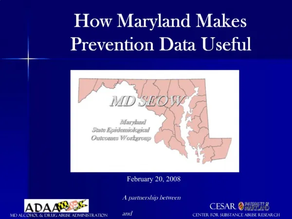 MD SEOW Maryland State Epidemiolog