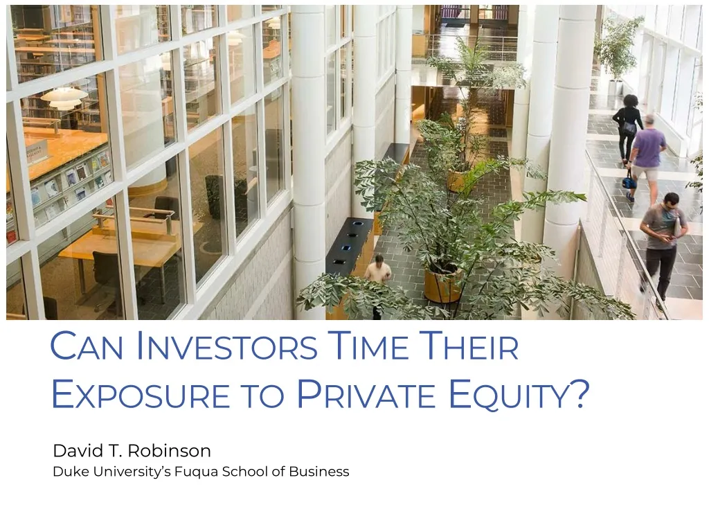 can investors time their exposure to private equity