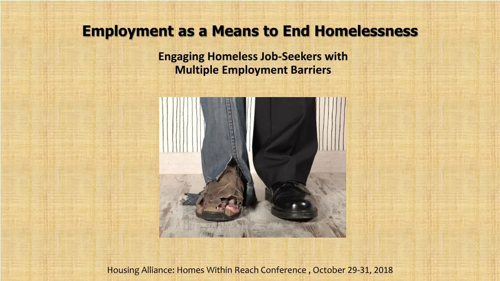 employment as a means to end homelessness