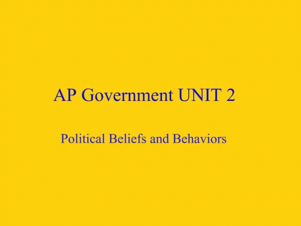 AP Government UNIT 2