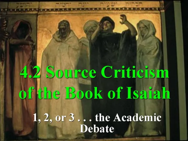 4.2 Source Criticism of the Book of Isaiah