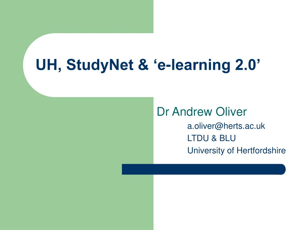 uh studynet e learning 2 0
