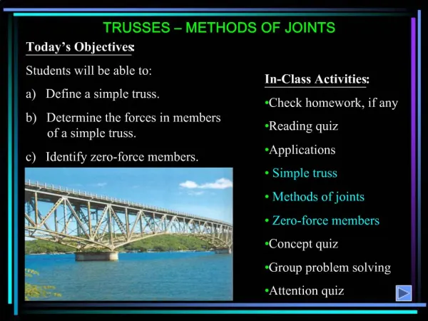 TRUSSES METHODS OF JOINTS