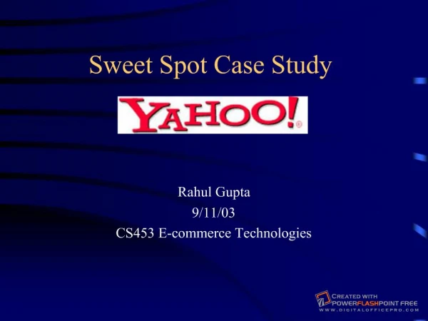 Sweet Spot Case Study