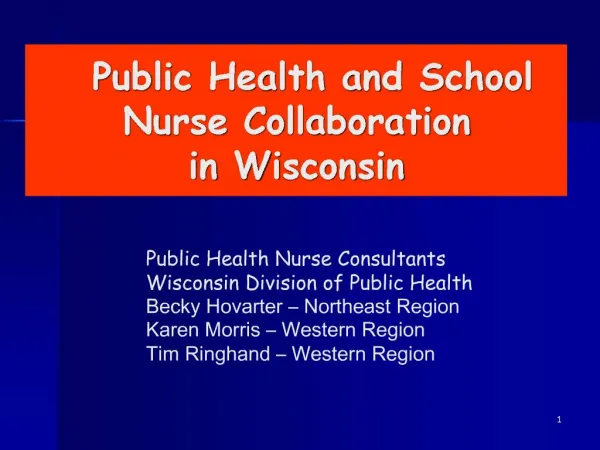 Public Health and School Nurse Collaboration in Wisconsin