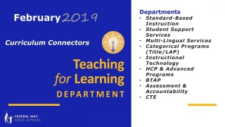 Teaching for Learning DEPARTMENT - slide 1