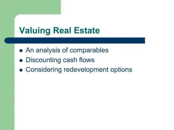 Valuing Real Estate