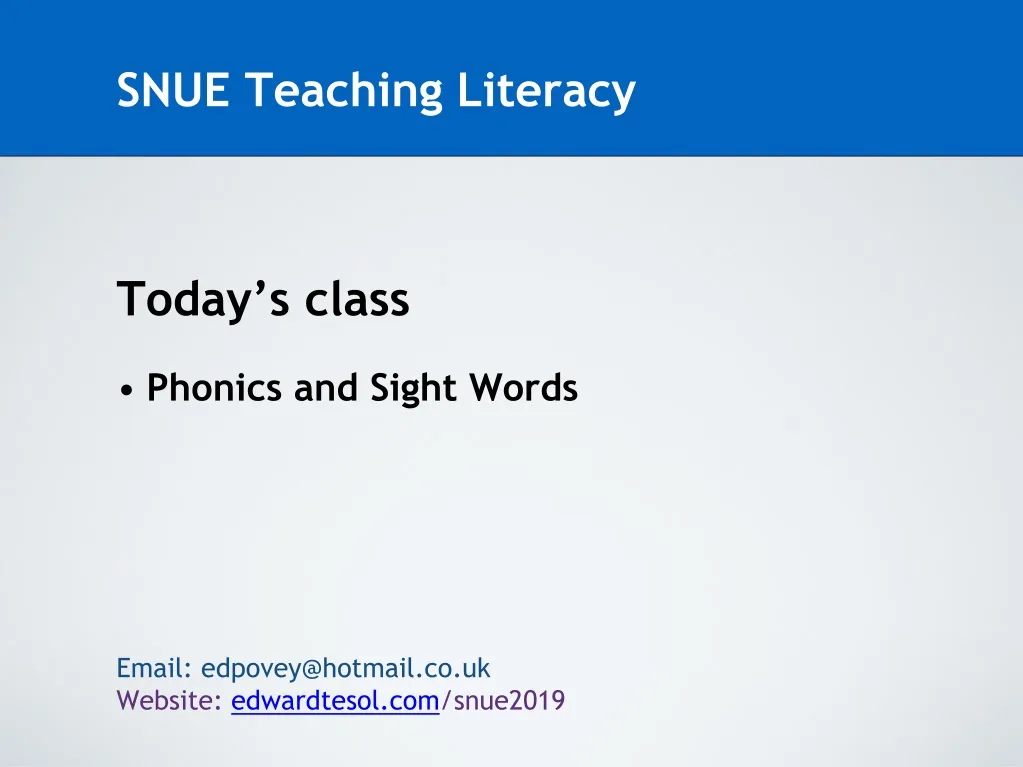 snue teaching literacy