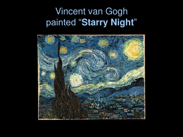 Vincent van Gogh painted “ Starry Night ”