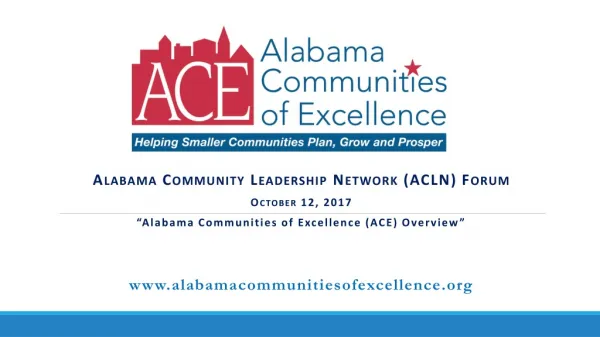Alabama Community Leadership Network (ACLN) Forum October 12, 2017