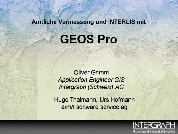 Amtliche Vermessung und INTERLIS mit GEOS Pro