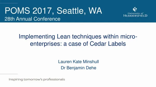 Implementing Lean techniques within micro-enterprises: a case of Cedar Labels