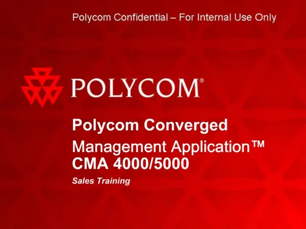 Polycom Converged Management Application CMA 4000