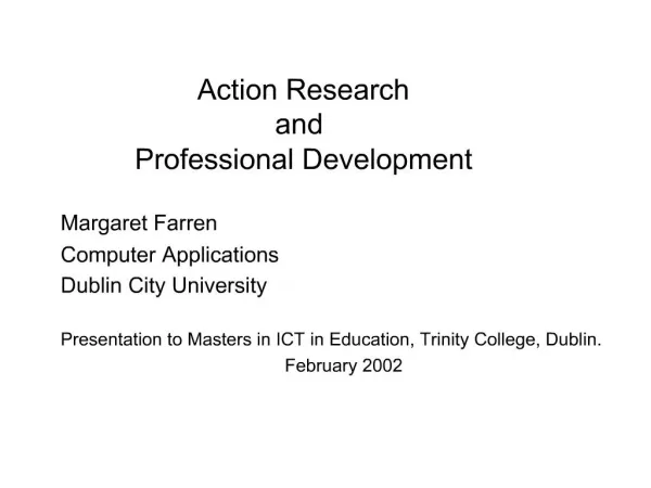 Action Research and Professional Development