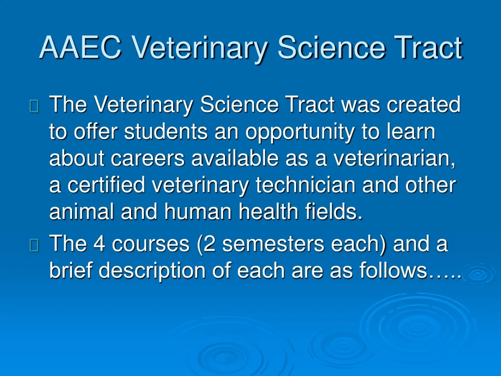 aaec veterinary science tract