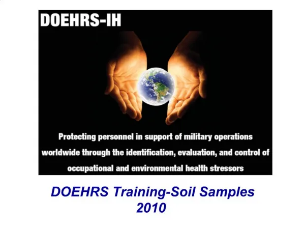 DOEHRS Training-Soil Samples 2010