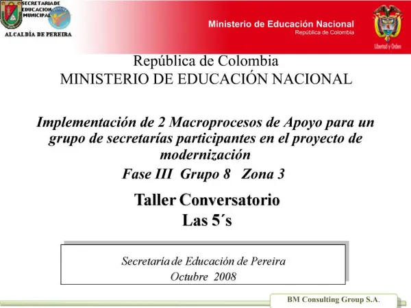 Rep blica de Colombia MINISTERIO DE EDUCACI N NACIONAL