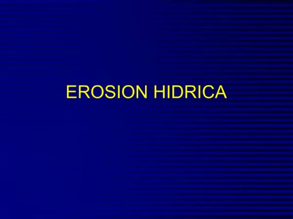 EROSION HIDRICA