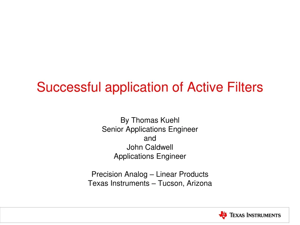 successful application of active filters