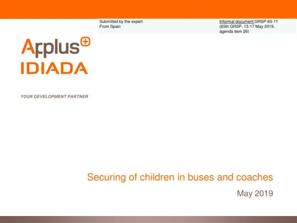 Securing of children in buses and coaches May 2019