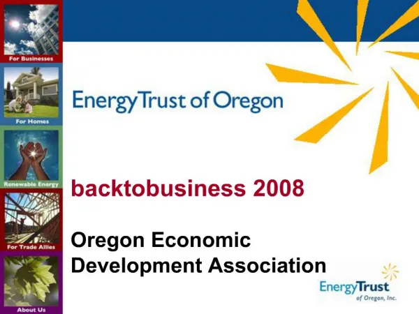 Backtobusiness 2008 Oregon Economic Development Association