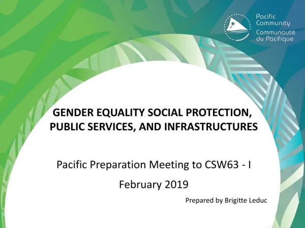 Gender equality Social protection, public services, and infrastructures