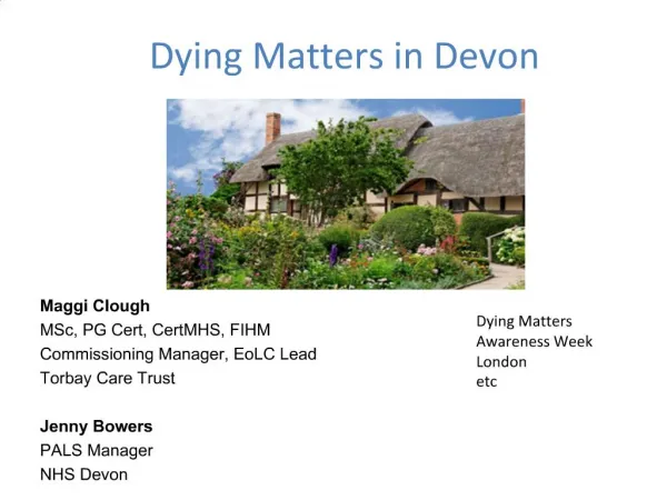 Dying Matters in Devon