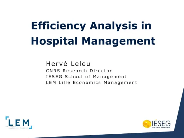 Efficiency Analysis in Hospital Management