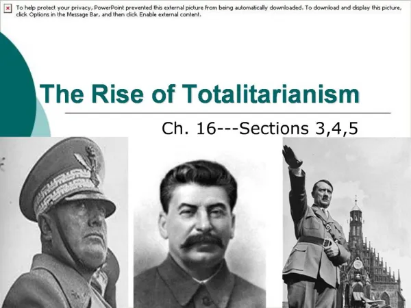 The Rise of Totalitarianism