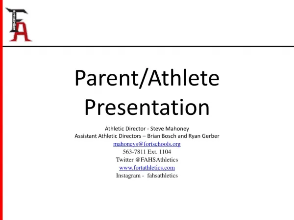 Parent/Athlete Presentation