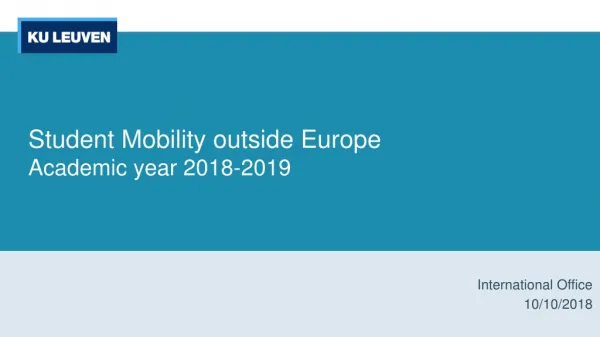 Student Mobility outside Europe Academic year 2018-2019