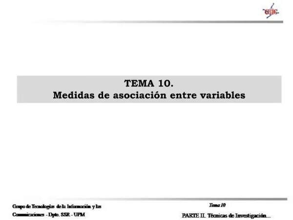 TEMA 10. Medidas de asociaci n entre variables