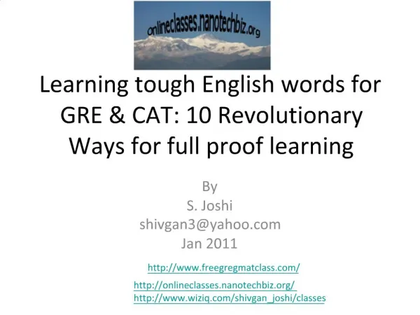 Learning tough English words for GRE CAT: 10 Revolutionary Ways for full proof learning