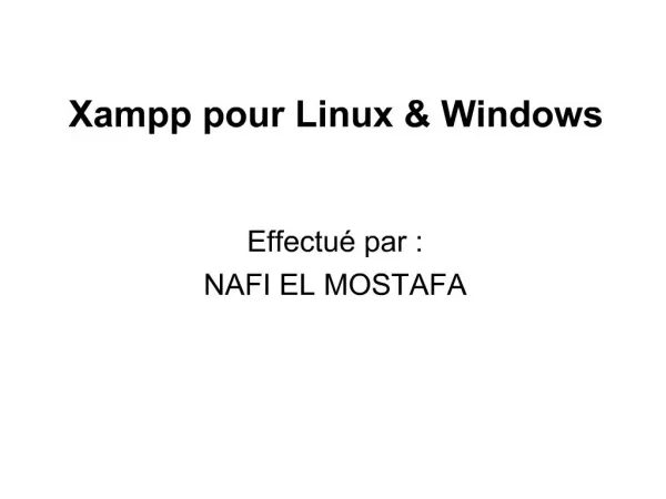 Xampp pour Linux Windows