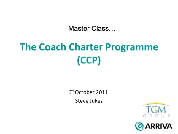 Master Class The Coach Charter Programme CCP