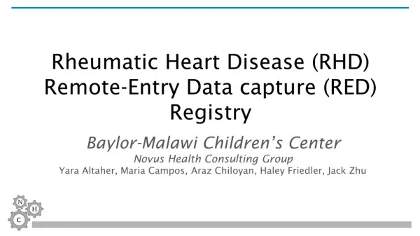 Rheumatic Heart Disease (RHD) Remote-Entry Data capture (RED) Registry
