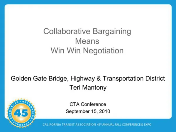 Collaborative Bargaining Means Win Win Negotiation