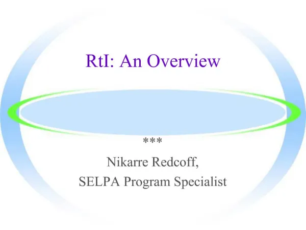 RtI: An Overview