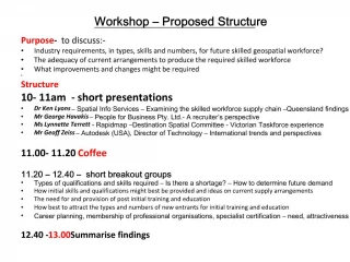 Workshop Proposed Structure - slide 1