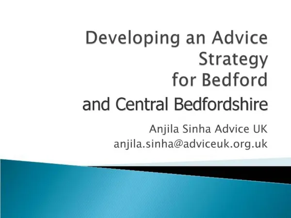 Developing an Advice Strategy for Bedford