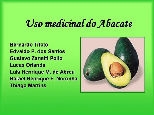 Uso medicinal do Abacate