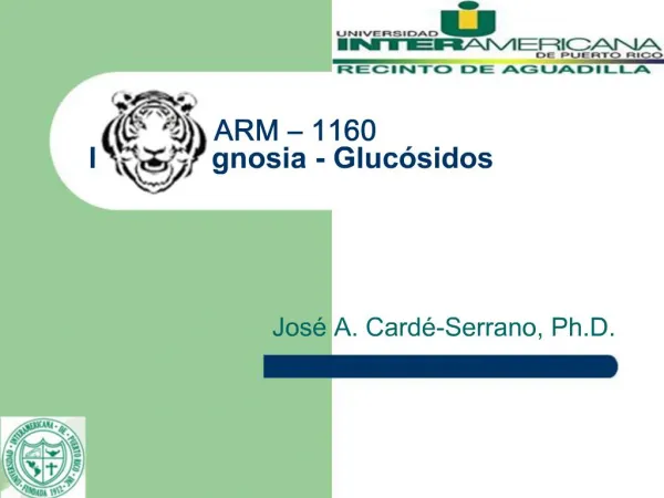 FARM 1160 Farmacognosia - Gluc sidos