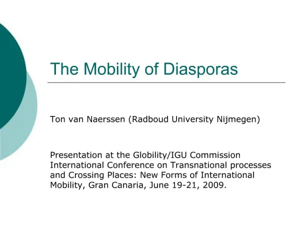 The Mobility of Diasporas