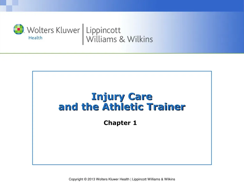 injury care and the athletic trainer
