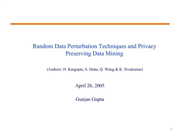 Random Data Perturbation Techniques and Privacy Preserving Data Mining