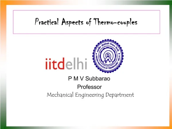 Practical Aspects of Thermo-couples